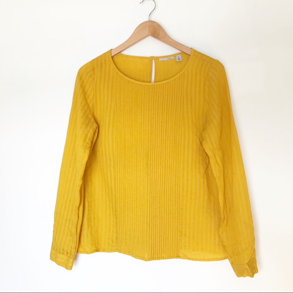 Halogen Mustard Long Sleeve Blouse Top - XS